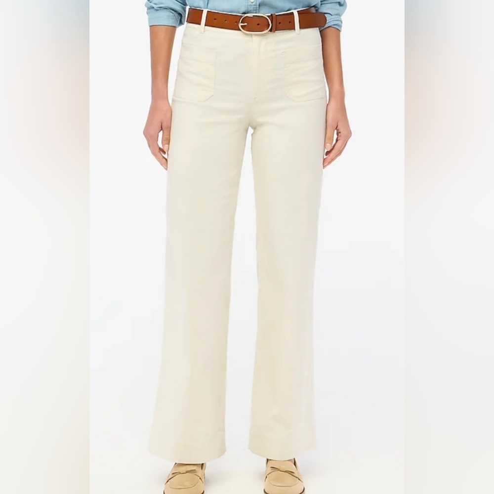 J. Crew Factory Lizzie high-rise patch-pocket wide-leg pant